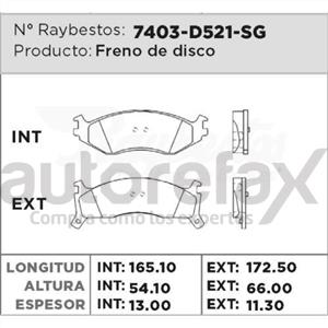 BALATA FRENO DE DISCO RAYBESTOS - 7403D521SG