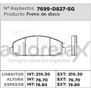 BALATA FRENO DE DISCO RAYBESTOS - 7699D827SG