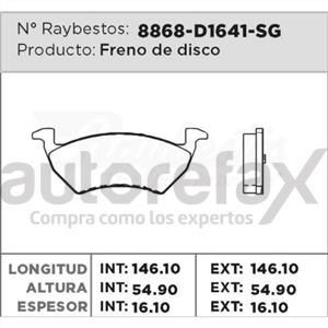 BALATA FRENO DE DISCO RAYBESTOS - 8868D1641SG